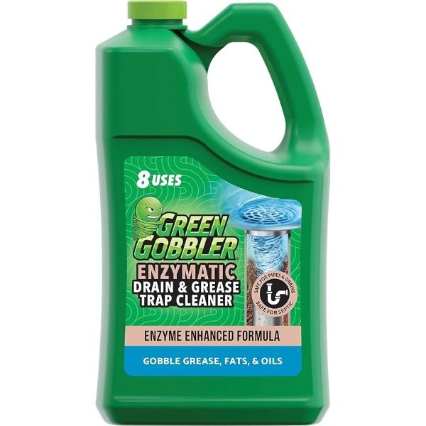Green Gobbler Enzyme Drain Cleaner | Controls Foul Odors & Breaks Down Grease, Paper, Fat & Oil in Sewer Lines, Septic Tanks & Grease Traps | 1 Gallon